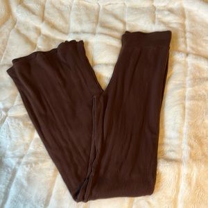 Brown flared leggings